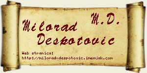 Milorad Despotović vizit kartica